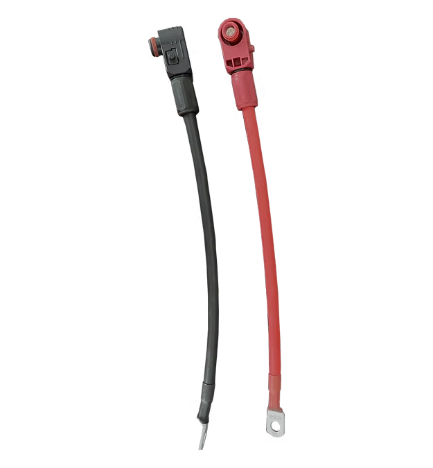 4AWG Cable-5/16” Lugs + Pluggable Battery Pole Connector -Black and Red
