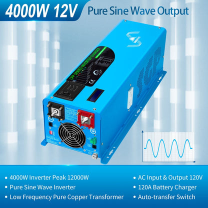 4000W DC 12V Pure Sine Wave Inverter With Charger