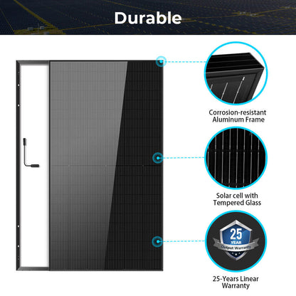 500W MONO BLACK PERC SOLAR PANEL FULL PALLET (32 PANELS) UL 61730  CEC Listed