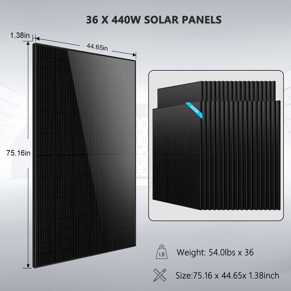 Hybrid Solar Kit 11.4KW 48V Split Phase 20.48KWH/51.2KWH Lithium Battery 450 Watt Solar Panel (Optional) SGH-11N2E/ SGH-11N5E
