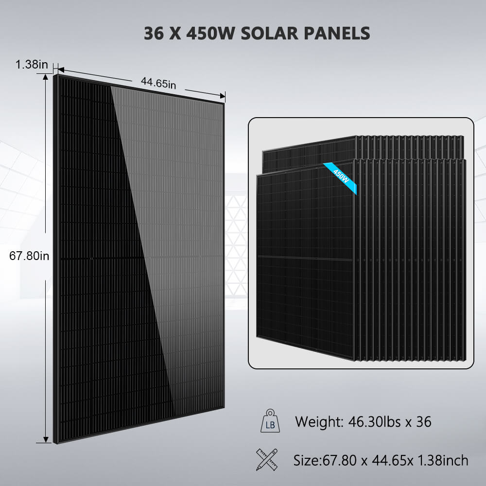 Hybrid Solar Kit 11.4KW 48V Split Phase 20.48KWH/51.2KWH Lithium Battery 450 Watt Solar Panel (Optional) SGH-11N2E/ SGH-11N5E