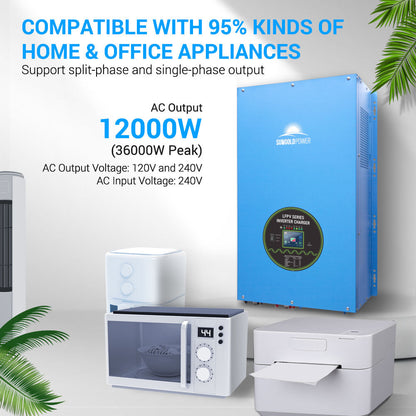 12000W/ 15000W/ 18000W 48V Split Phase Pure Sine Wave Inverter Charger
