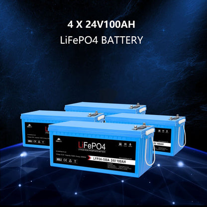Off Grid Solar Kit 6000W 24/ 48VDC 120V/240V LifePO4 10.24KWH Lithium Battery 6 X 370 Watt Solar Panels SGK-PRO64/ SGK-PRO62