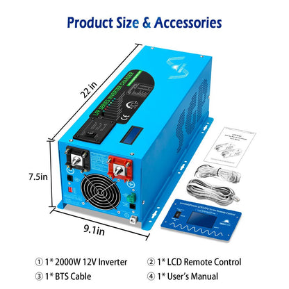 2000W/ 3000W/ 4000W DC 12V Pure Sine Wave Inverter With Charger