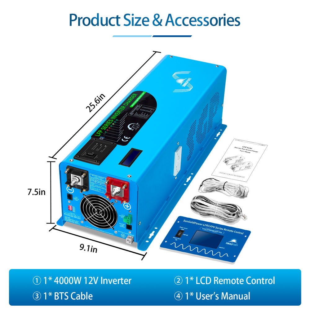 2000W/ 3000W/ 4000W DC 12V Pure Sine Wave Inverter With Charger