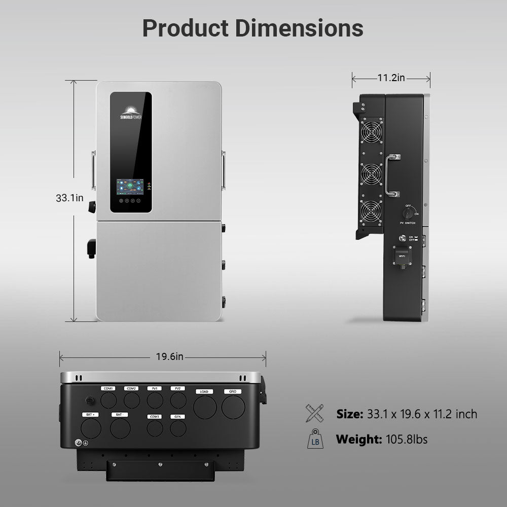 12KW 48V All-in-one Hybrid Solar inverter | Whole Home Backup (200A)| SGS-12K18MAX
