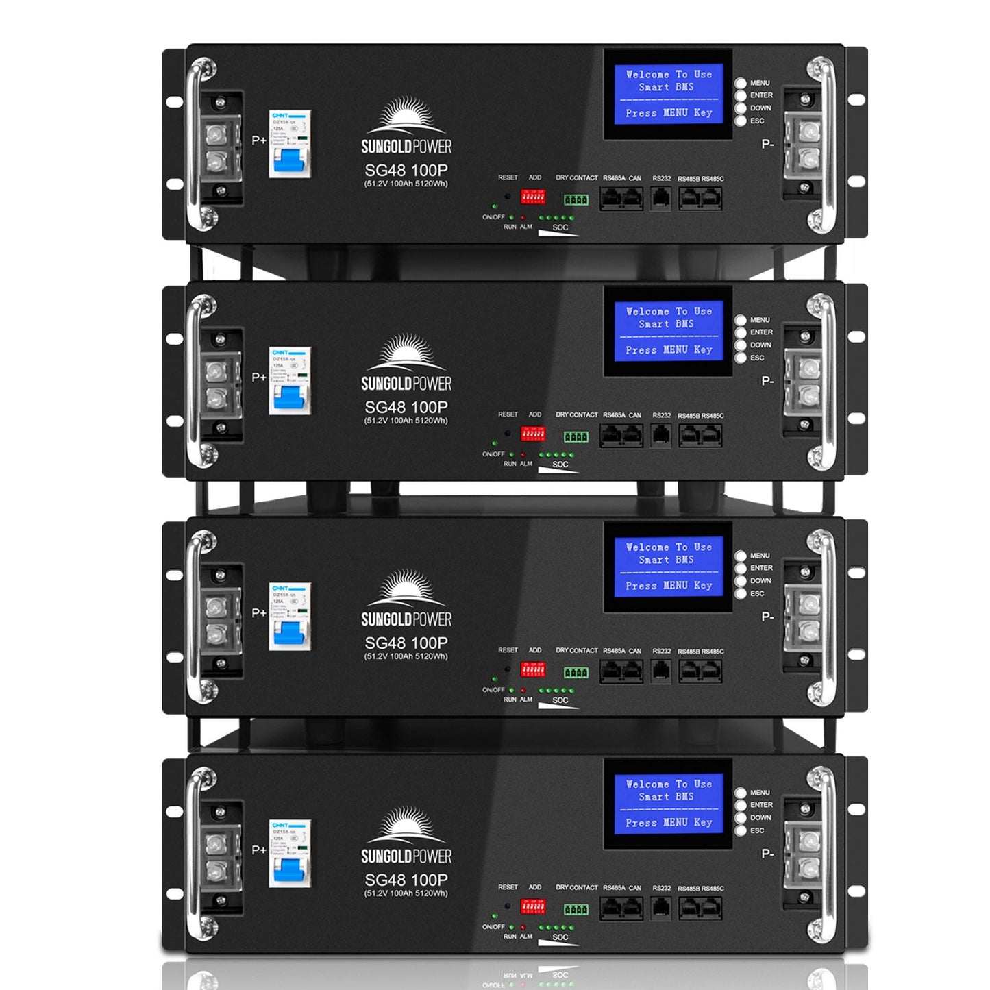 48V 100AH Server Rack LiFePO4 Lithium  Battery SG48100P UL1973  UL9540A