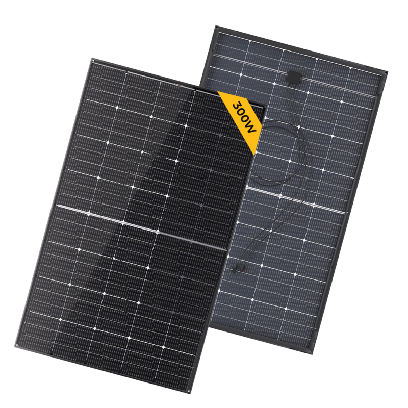 BougeRV 300 Watt N-Type Rigid Bifacial 16BB Mono Solar Panel