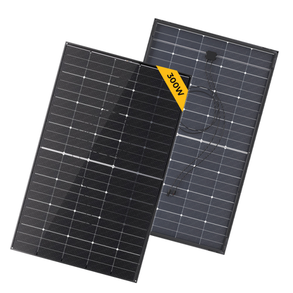 BougeRV 300 Watt N-Type Rigid Bifacial 16BB Mono Solar Panel