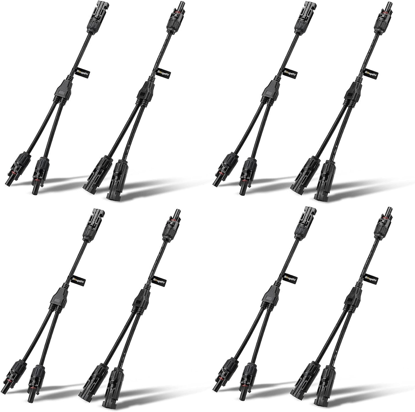 4 Pairs Solar Connectors Y Branch Parallel Adapter Cable Wire Plug Tool Kit