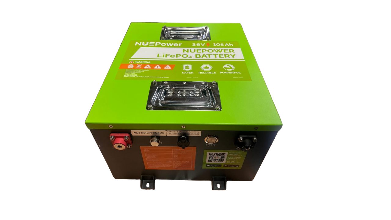 NUEPower 36V 105Ah Metal Case Battery and Charger Package
