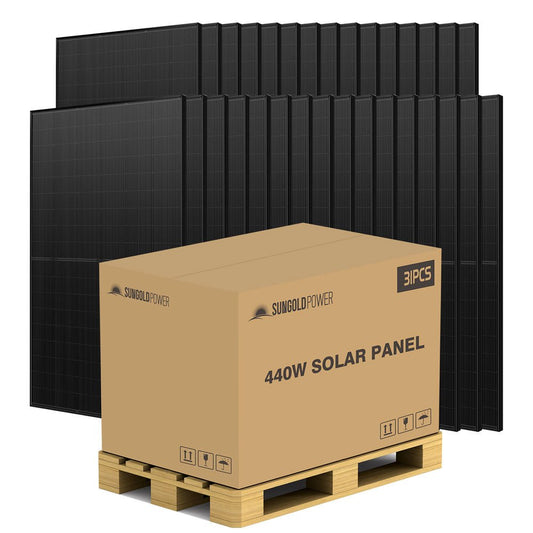 440W MONO BLACK N-Type SOLAR PANEL FULL PALLET (31 PANELS) UL61730 CEC Listed
