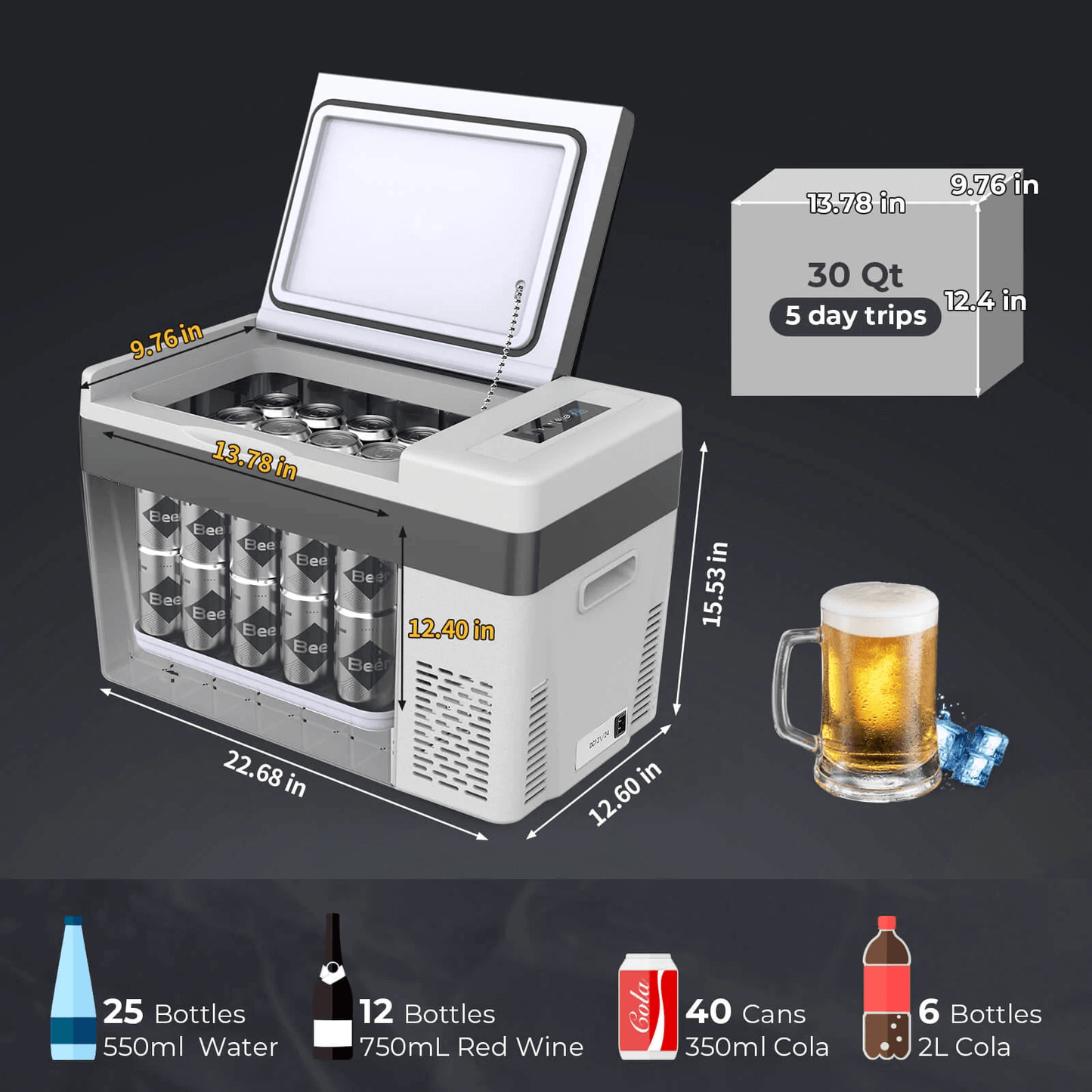 30QT Refrigerator with 286Wh Power Station