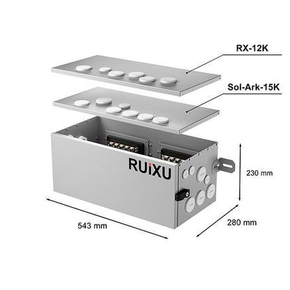 Conduit Box | Metal | Top Cover For RX-12K inverter Dimension:24.13"Lx 10.57"Wx 9.06"H