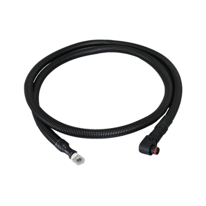 Lithi2-16 battery 1/0 AWG cable | Orange+ Black | One Pair Straight +3/8" Lug +  90 degree angle pluggable connector |  140cm