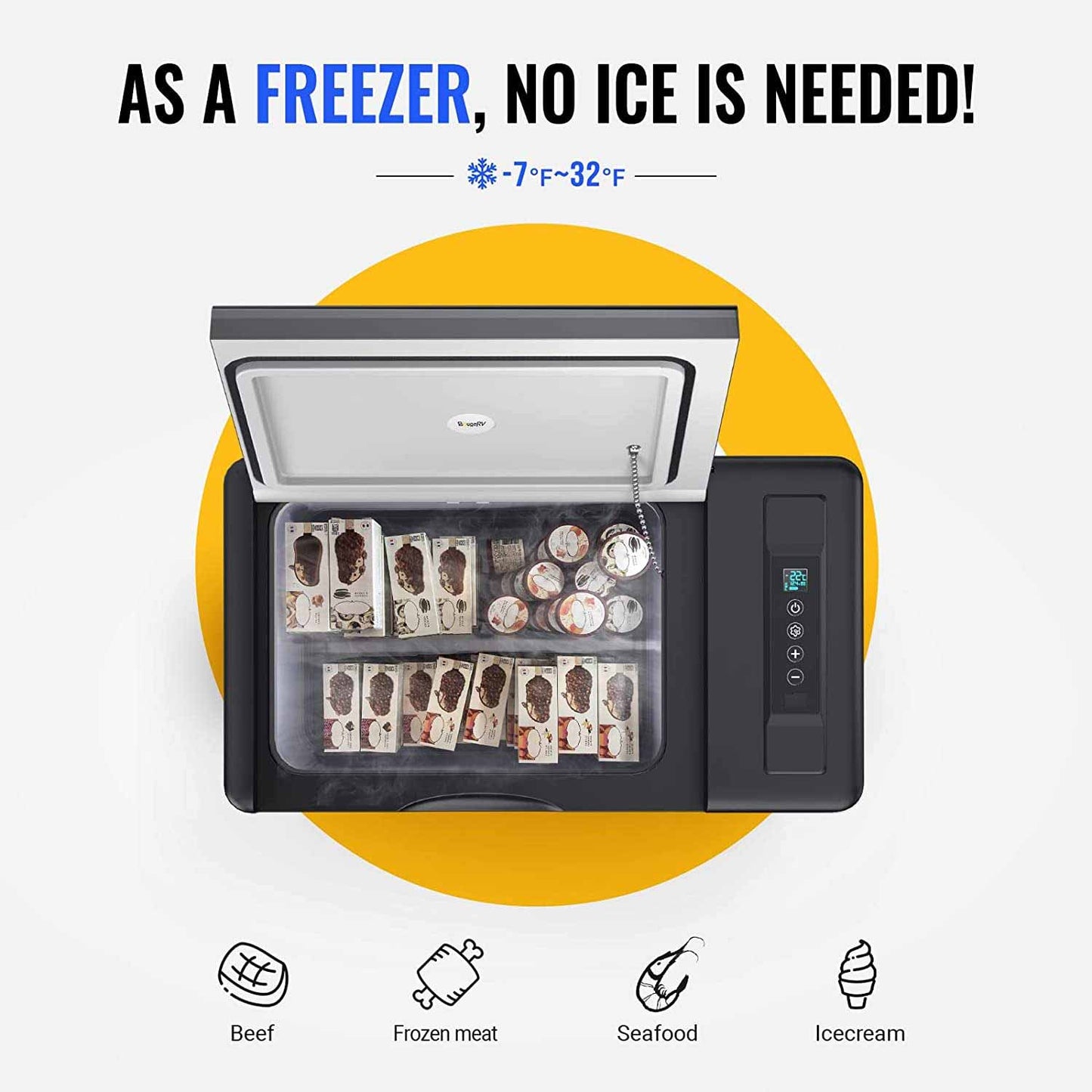 12V 30 Quart (28L) Portable Fridge Black(Refurbished)