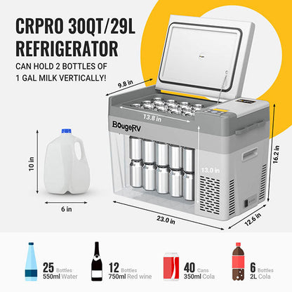 CRPRO30 30 Quart Portable Car Fridge With 220Wh Power Station