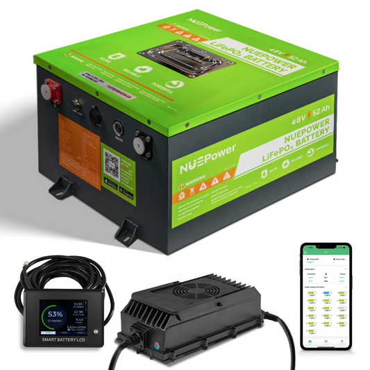 NUEPower 48V 52Ah Metal Case Battery and Charger Package