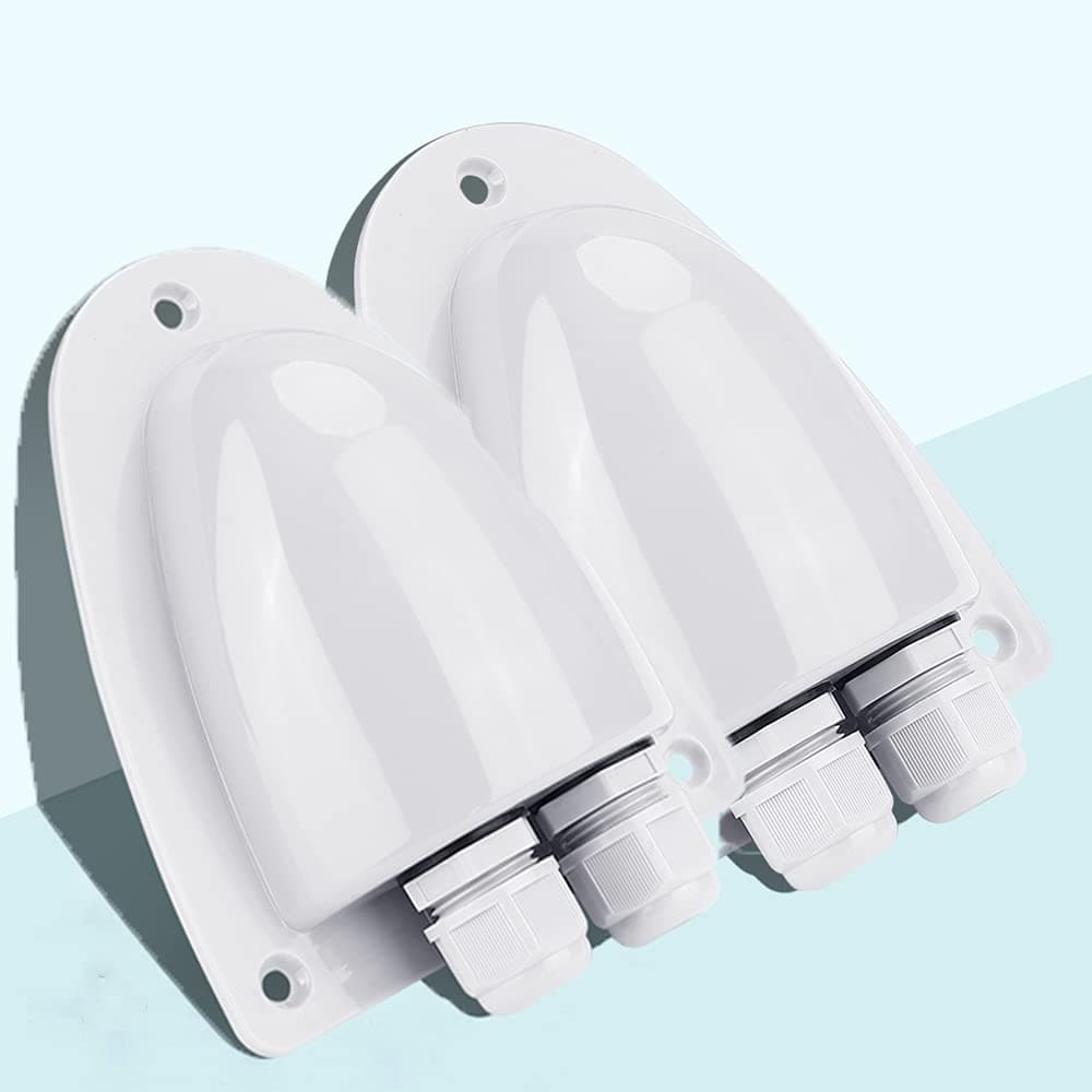 White Solar Weatherproof  Double Cable Entry Gland