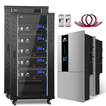 Hybrid Solar Kit 11.4KW 48V Split Phase 51.2 KWH Lithium Battery 36 X 450 Watt Solar Panel (Optional) SGH-11N5E