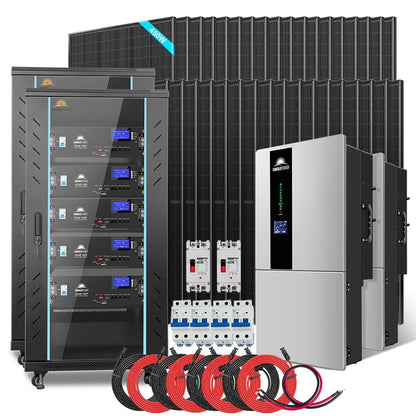 Hybrid Solar Kit 11.4KW 48V Split Phase 51.2 KWH Lithium Battery 36 X 450 Watt Solar Panel (Optional) SGH-11N5E