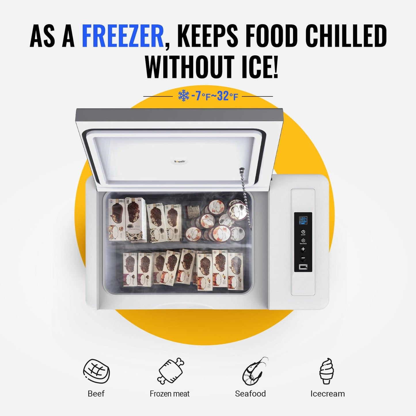 12V 30 Quart Portable Fridge(Refurbished)