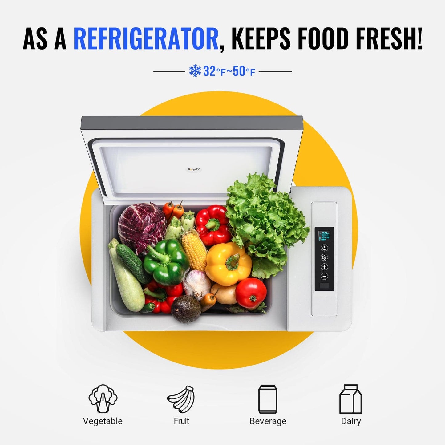 12V 30 Quart Portable Fridge(Refurbished)