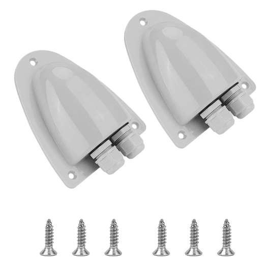 White Solar Weatherproof  Double Cable Entry Gland