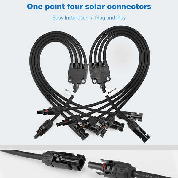 Y Branch Parallel Connectors Extra Long 1 to 4 Solar Cable